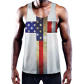 American Christian Cross Flag Print Men's Workout Tank Top