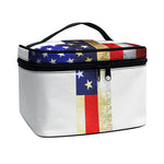 American Christian Cross Flag Print Travel Makeup Bag