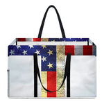 American Christian Cross Flag Print Utility Tote Bag