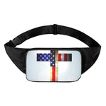 American Christian Cross Flag Print Waist Bag