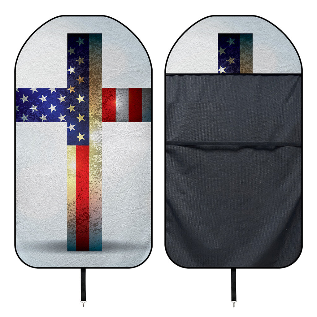 American Christian Cross Flag Print Waterproof Car Seat Cover