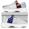 American Christian Cross Flag Print White Chunky Shoes