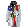 American Christian Cross Flag Print Women's Bathrobe