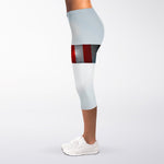 American Christian Cross Flag Print Women's Capri Leggings