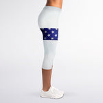 American Christian Cross Flag Print Women's Capri Leggings