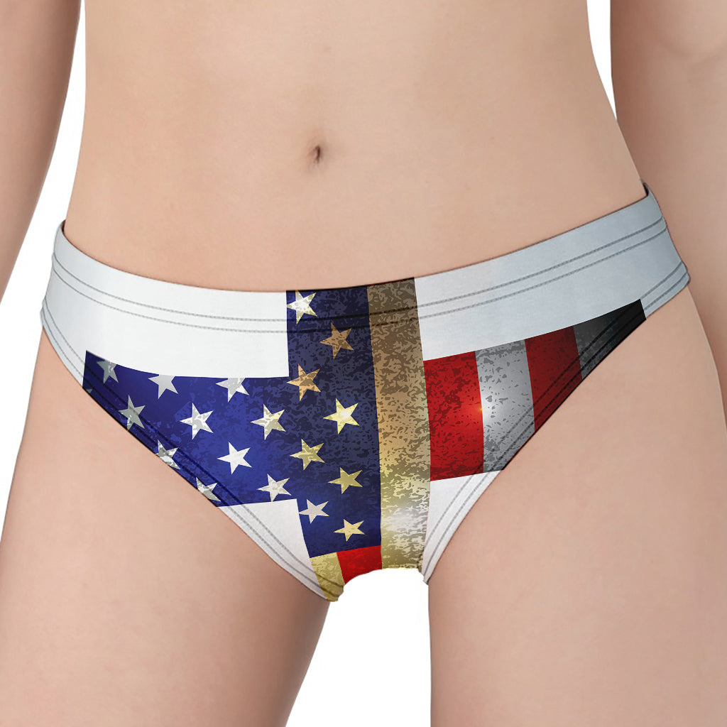 American Christian Cross Flag Print Women's Panties