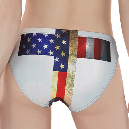 American Christian Cross Flag Print Women's Panties
