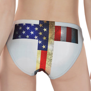 American Christian Cross Flag Print Women's Panties