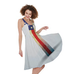 American Christian Cross Flag Print Women's Sleeveless Dress