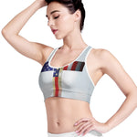 American Christian Cross Flag Print Women's Sports Bra