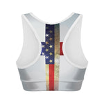 American Christian Cross Flag Print Women's Sports Bra