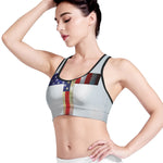 American Christian Cross Flag Print Women's Sports Bra