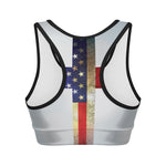 American Christian Cross Flag Print Women's Sports Bra