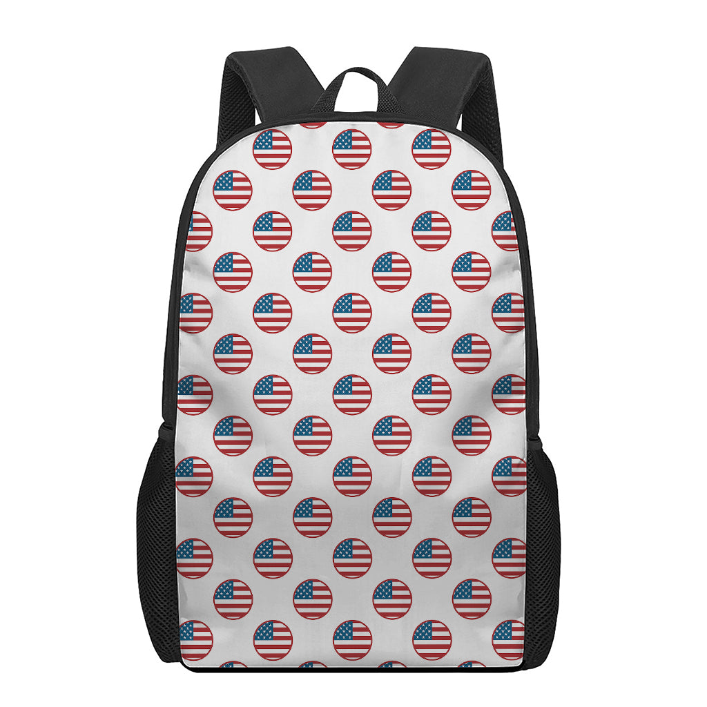 American Circle Flag Pattern Print 17 Inch Backpack