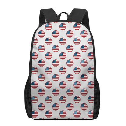 American Circle Flag Pattern Print 17 Inch Backpack