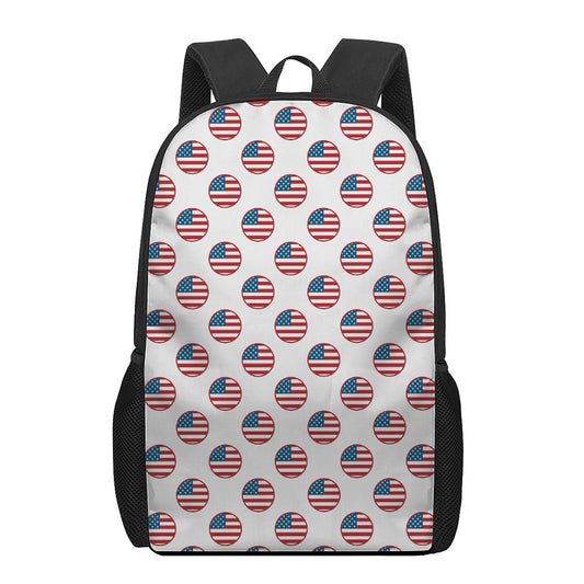 American Circle Flag Pattern Print 17 Inch Backpack