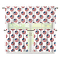 American Circle Flag Pattern Print 3 Piece Kitchen Curtains