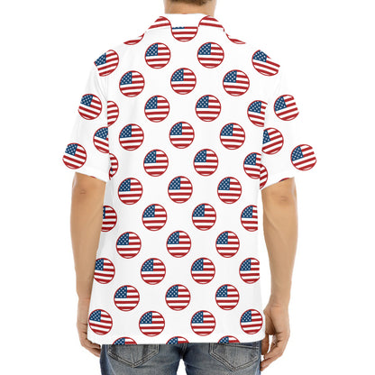 American Circle Flag Pattern Print Aloha Shirt