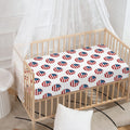 American Circle Flag Pattern Print Baby Crib Sheet