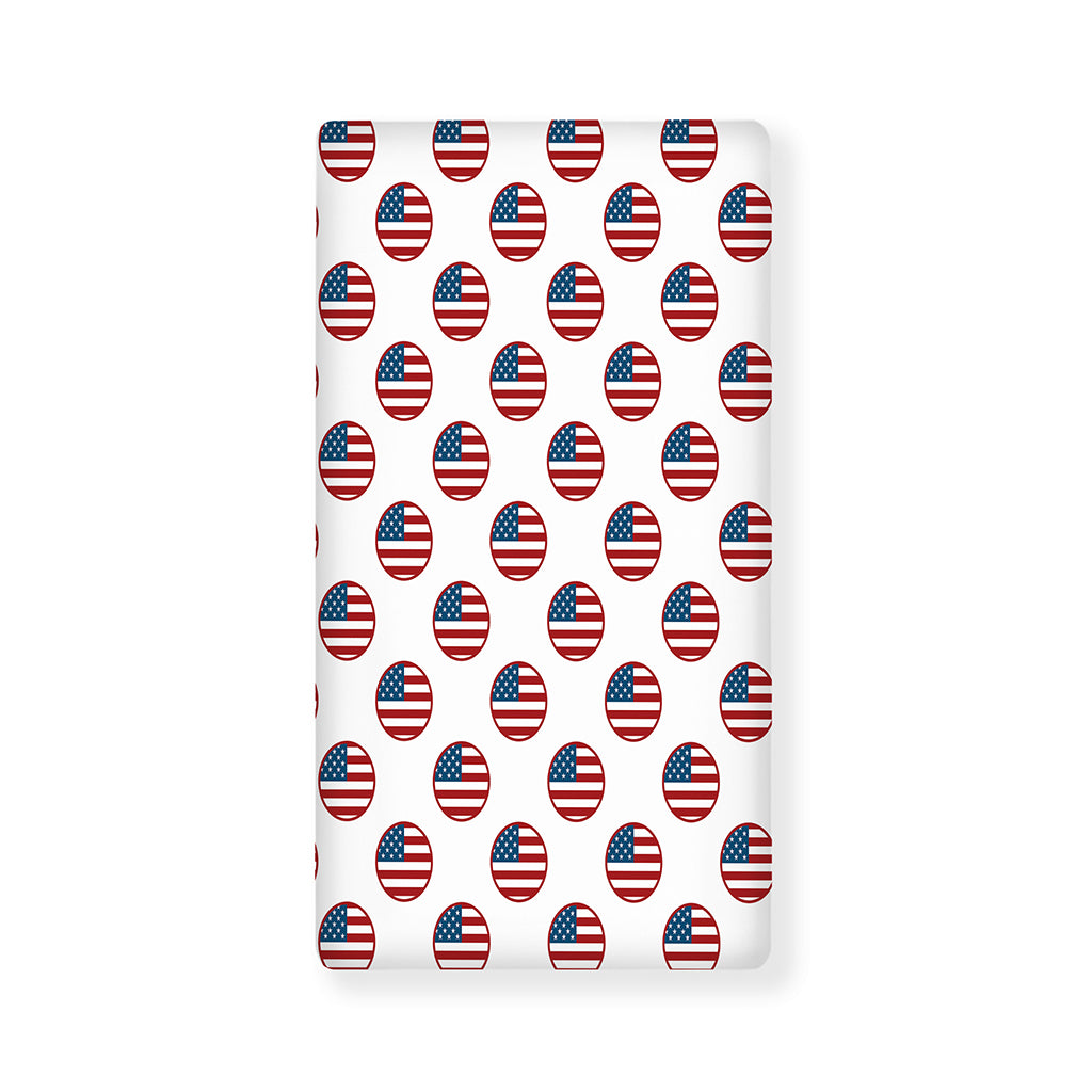 American Circle Flag Pattern Print Baby Crib Sheet