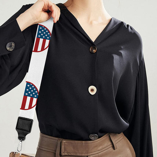 American Circle Flag Pattern Print Bag Strap
