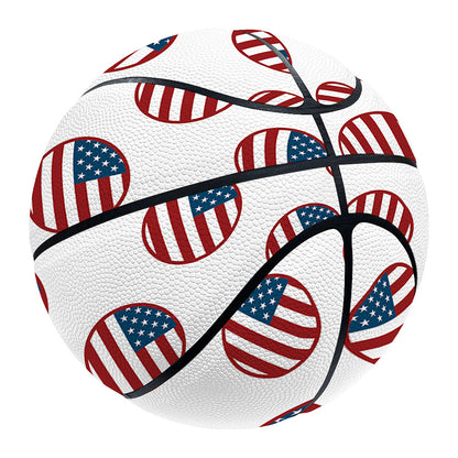 American Circle Flag Pattern Print Basketball
