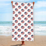 American Circle Flag Pattern Print Beach Towel