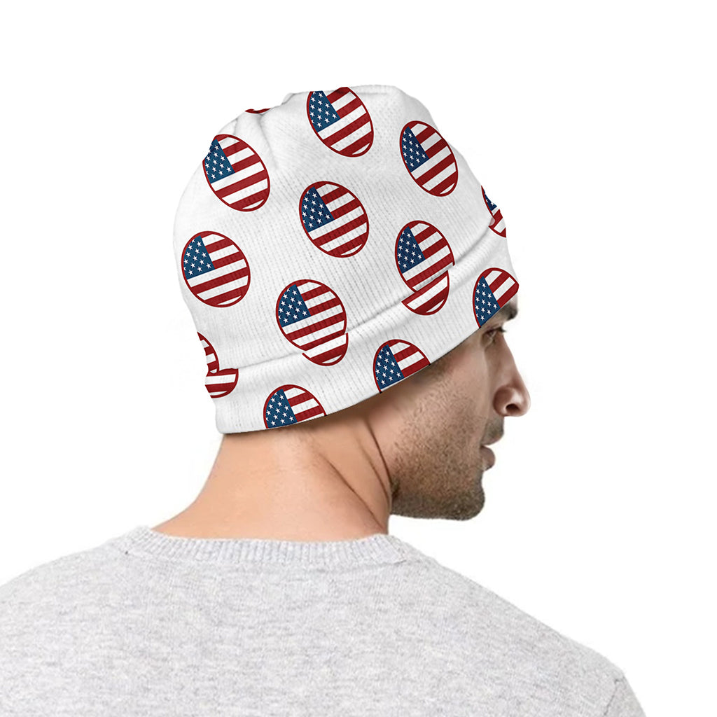 American Circle Flag Pattern Print Beanie