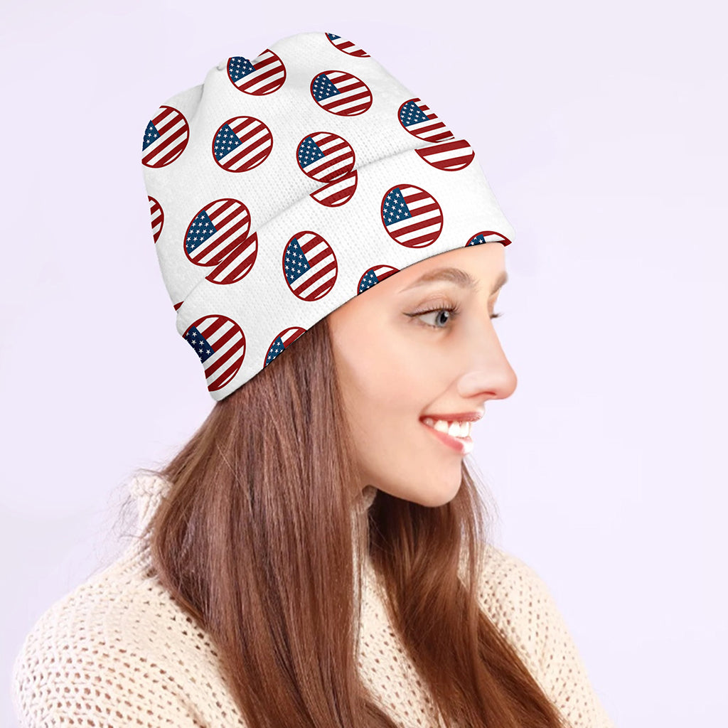 American Circle Flag Pattern Print Beanie