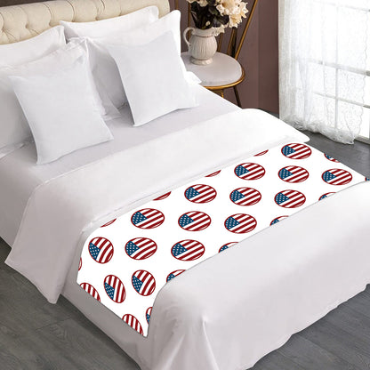 American Circle Flag Pattern Print Bed Runner