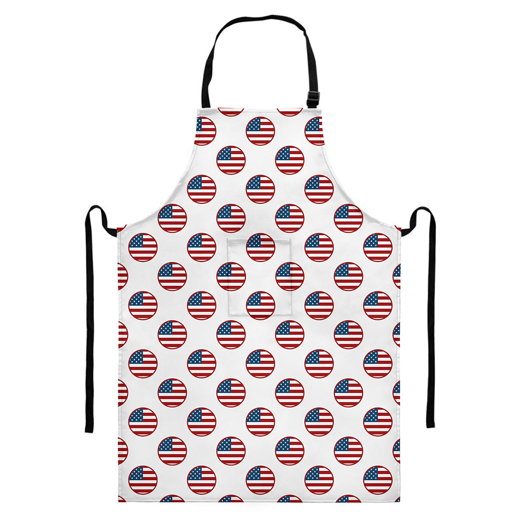 American Circle Flag Pattern Print Bib Apron With Pocket