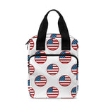 American Circle Flag Pattern Print Bible Tote Bag