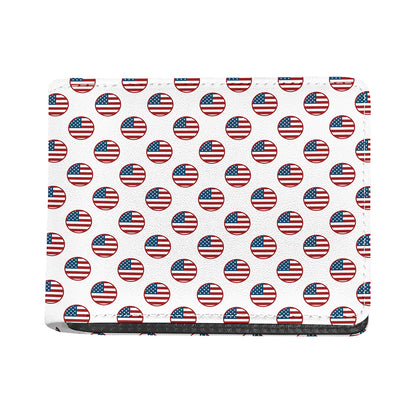 American Circle Flag Pattern Print Bifold Wallet