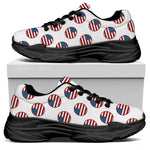 American Circle Flag Pattern Print Black Chunky Shoes