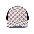 American Circle Flag Pattern Print Black Mesh Trucker Hat