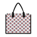 American Circle Flag Pattern Print Canvas Tote Bag