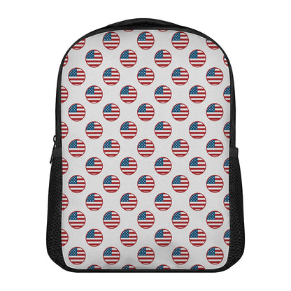 American Circle Flag Pattern Print Casual Backpack