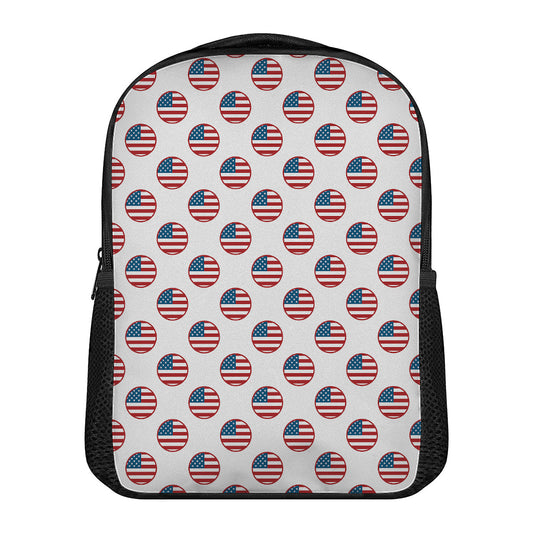 American Circle Flag Pattern Print Casual Backpack