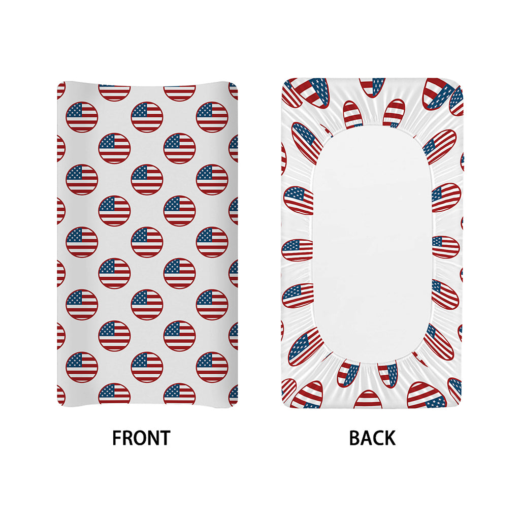 American Circle Flag Pattern Print Changing Pad Cover