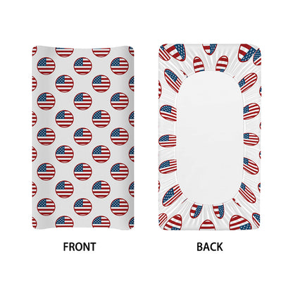 American Circle Flag Pattern Print Changing Pad Cover