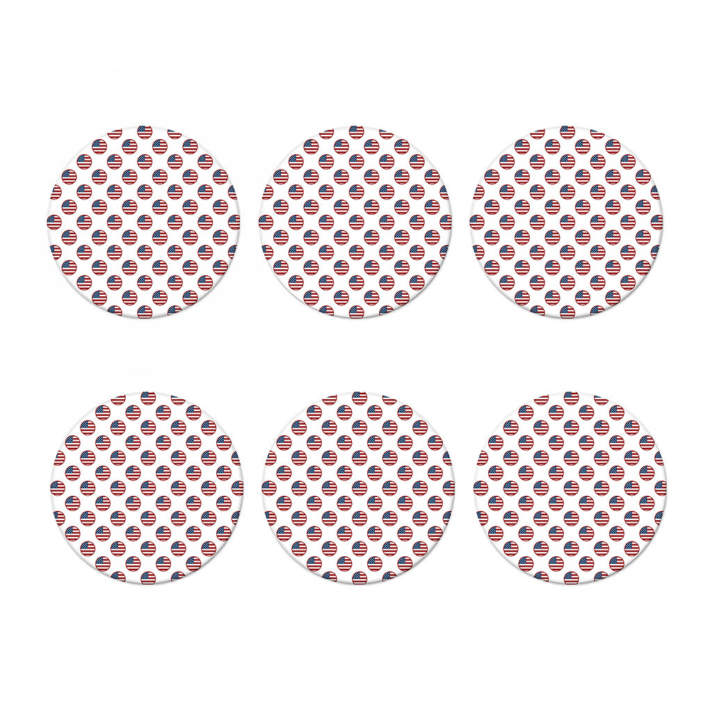 American Circle Flag Pattern Print Coaster Set