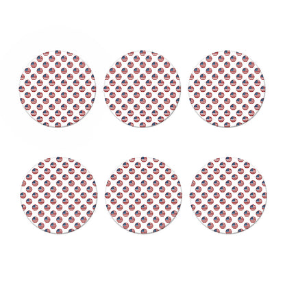 American Circle Flag Pattern Print Coaster Set