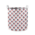 American Circle Flag Pattern Print Collapsible Laundry Basket