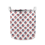 American Circle Flag Pattern Print Collapsible Laundry Basket