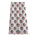 American Circle Flag Pattern Print Cotton Front Slit Maxi Skirt