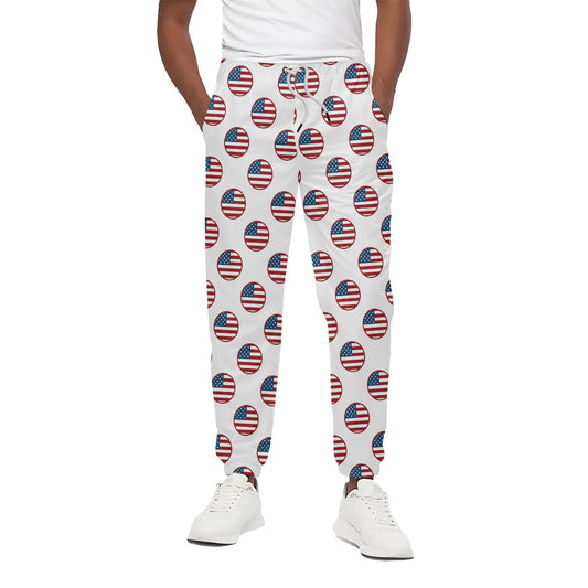 American Circle Flag Pattern Print Cotton Pants