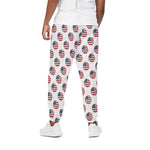American Circle Flag Pattern Print Cotton Pants