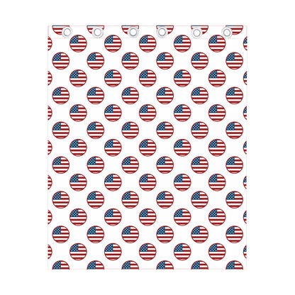 American Circle Flag Pattern Print Curtain