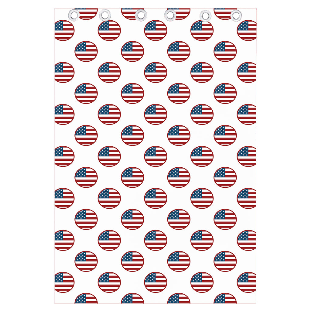 American Circle Flag Pattern Print Curtain