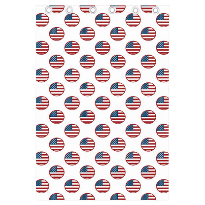 American Circle Flag Pattern Print Curtain